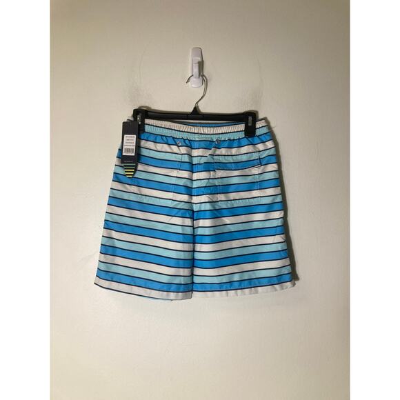 Boy's NWT Toobydoo Blue and White Stripe Swim Trunks Sz 13/14 years - Picture 2 of 2